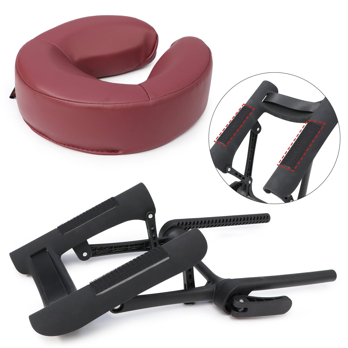 MASTER MASSAGE Universal Deluxe Ergonomic Dream Adjustable Massage Table Face Cradle and Universal Face Cushion Pillow set