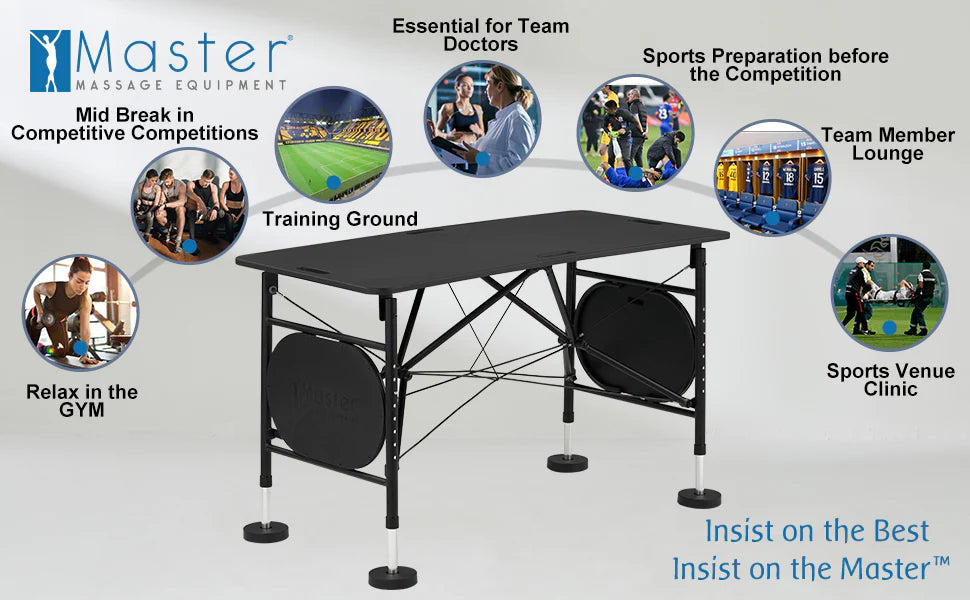 Master Mars Foldable and Portable Athlete Support Hub and Sports Training Treatment Recovery Station Desk & Kinesiology Taping Table-Lightweight only 22lbs