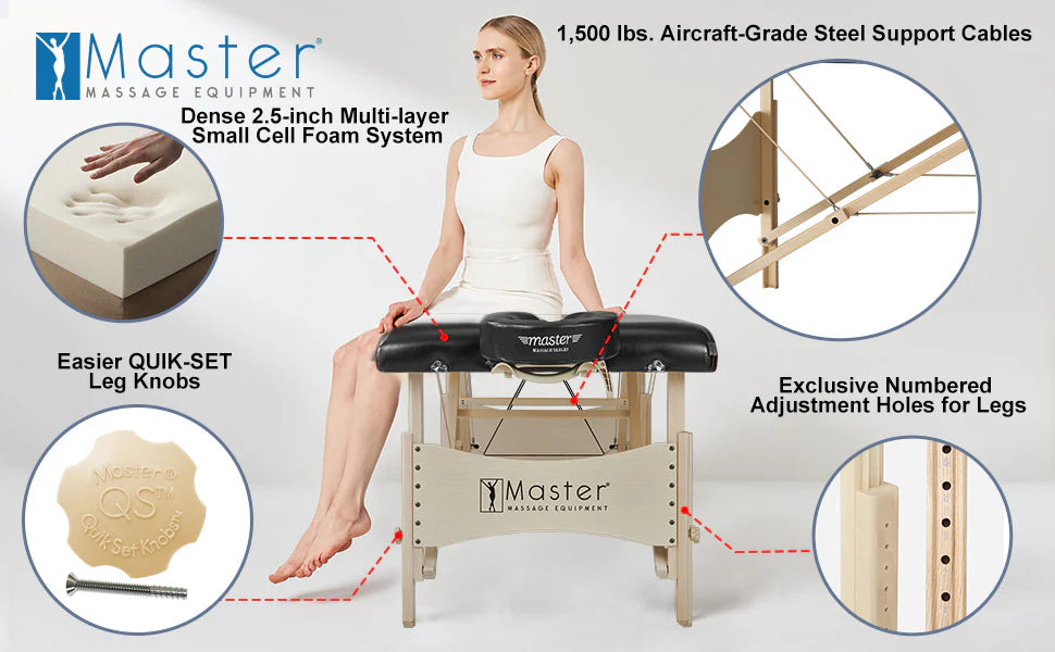 Master Massage 30" Balboa™ Portable Massage & Exercise Table NO-Frills Package