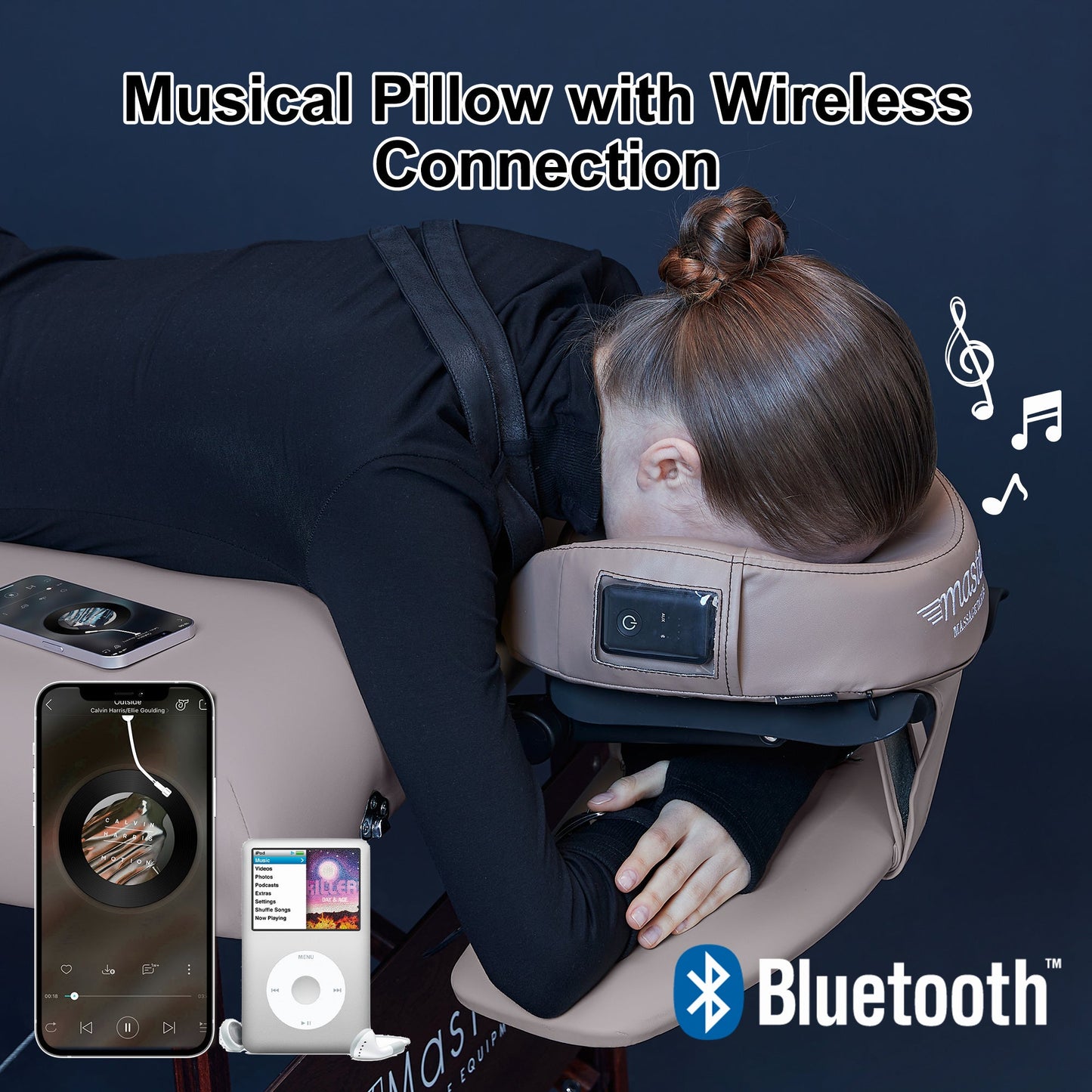 MusicMaster™ High Fidelity Sound Ultra Plush Face Cushion- Bluetooth Music Massage Pillow