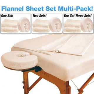 Master Massage Deluxe Massage Table Flannel 3 Piece Sheet Set 