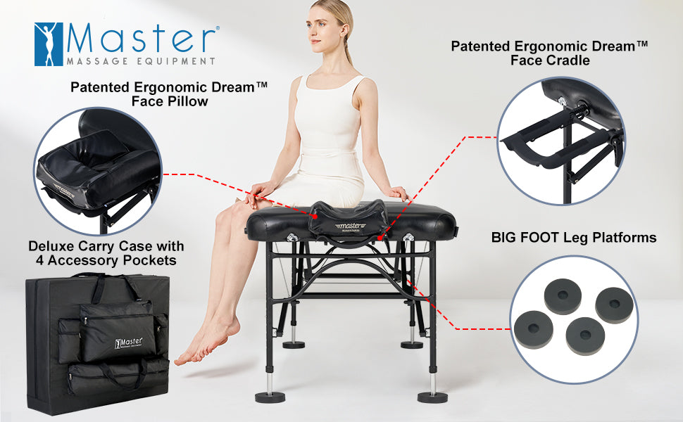 Master Massage 30" STRATOMASTER™ Portable Massage Table Package with NanoSkin™