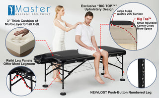 Master Massage 30" STRATOMASTER™ Portable Massage Table Package with NanoSkin™