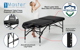 Master Massage 30" STRATOMASTER™ Portable Massage Table Package with NanoSkin™