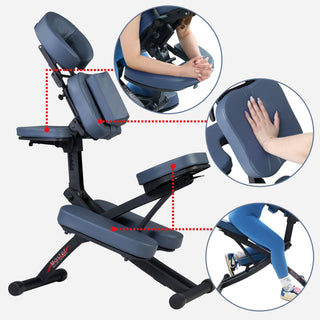 Master Massage Rio Portable Massage Chair Lightweight Strong Deluxe Adjustable Storable with Luggage Style Carrying Case