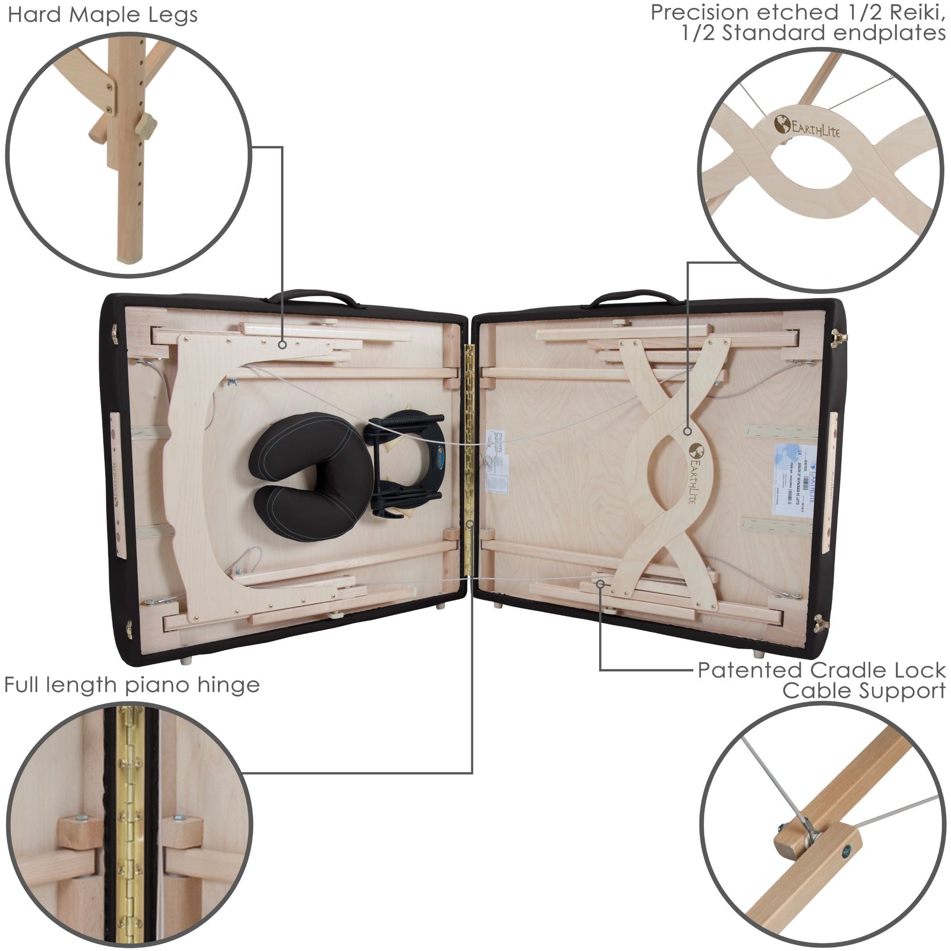 Earthlite Avalon XD™ Portable Massage Table Package - Half Reiki Half Standard -   Natural Living