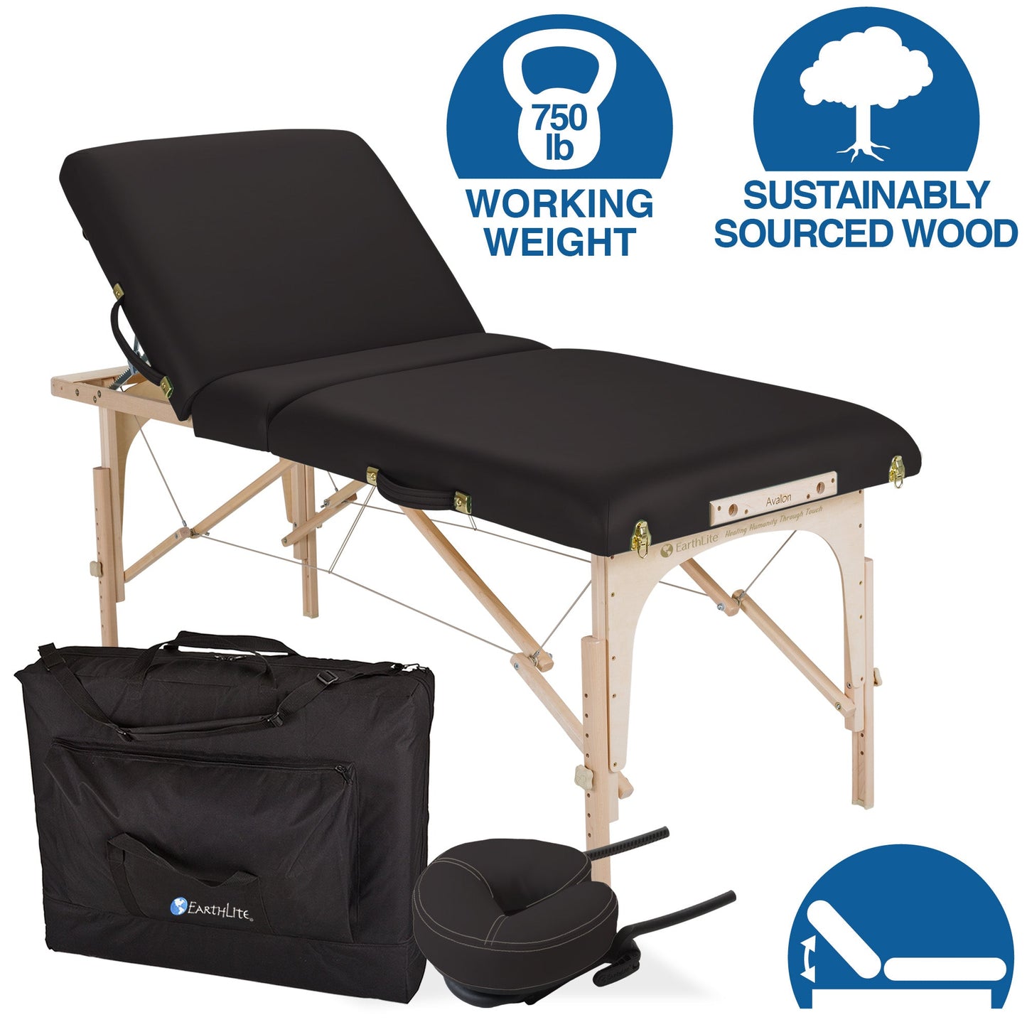 Earthlite Avalon XD™ Tilt Portable Massage Table Package - Full Reiki -   Natural Living