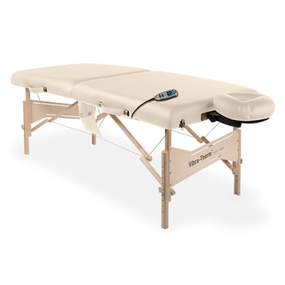 Earthlite Vibra‐Therm™ Sports Therapy Portable Massage Table Package -  Vanilla-Creme-76-cm-width