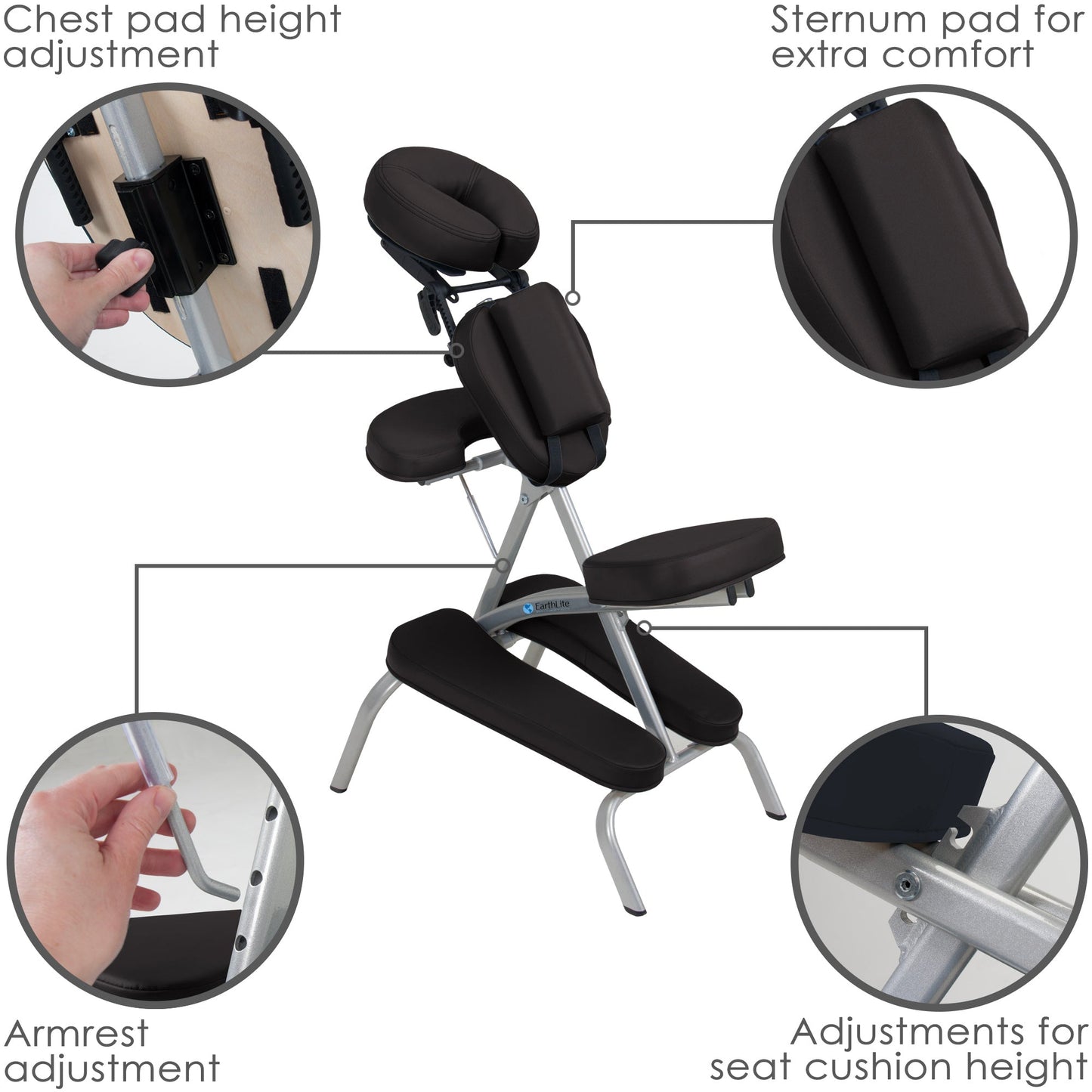 Earthlite Vortex™ Portable Massage Chair -   Natural Living