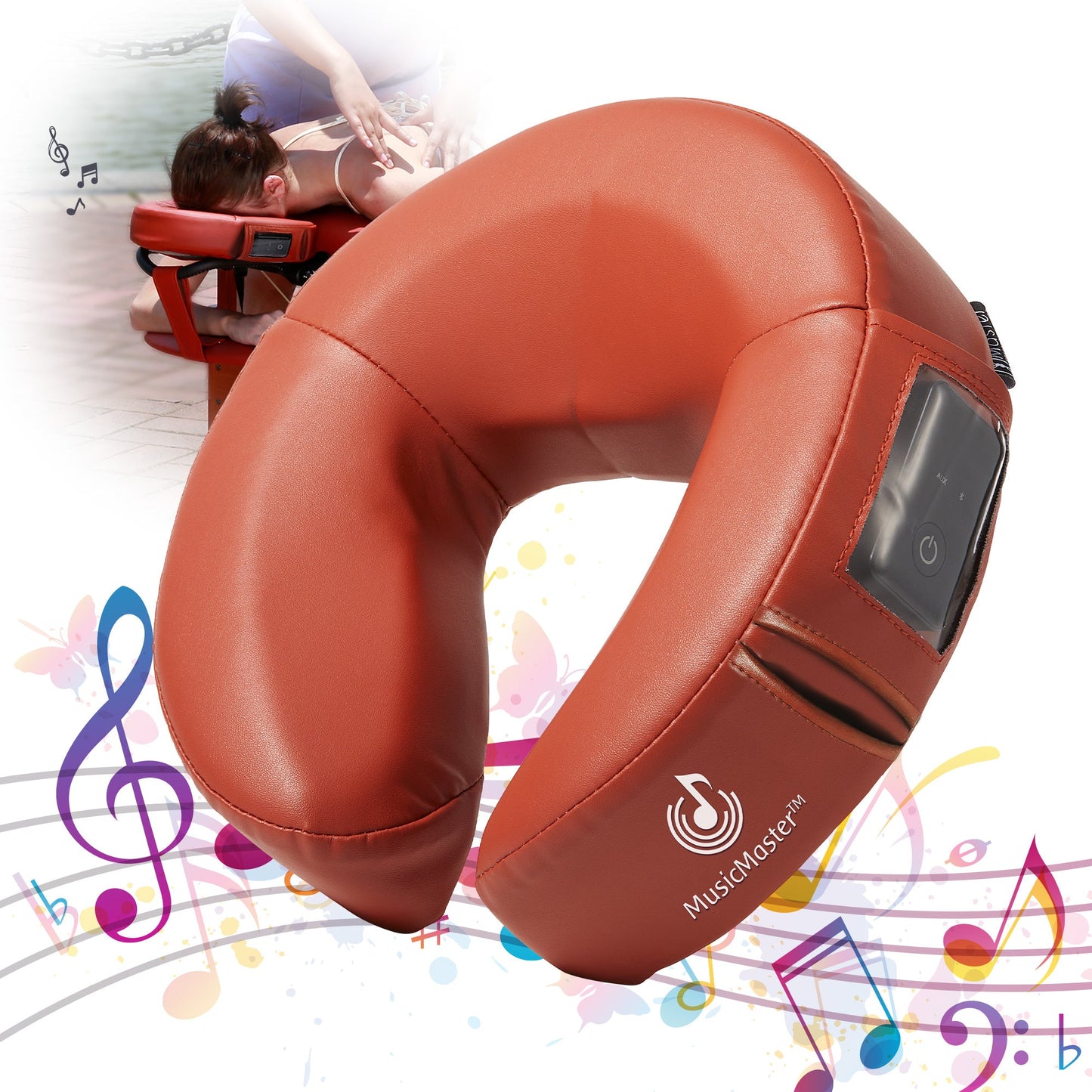 MusicMaster™ Crescent Round High Fidelity Sound Face Cushion- Bluetooth Music Headrest