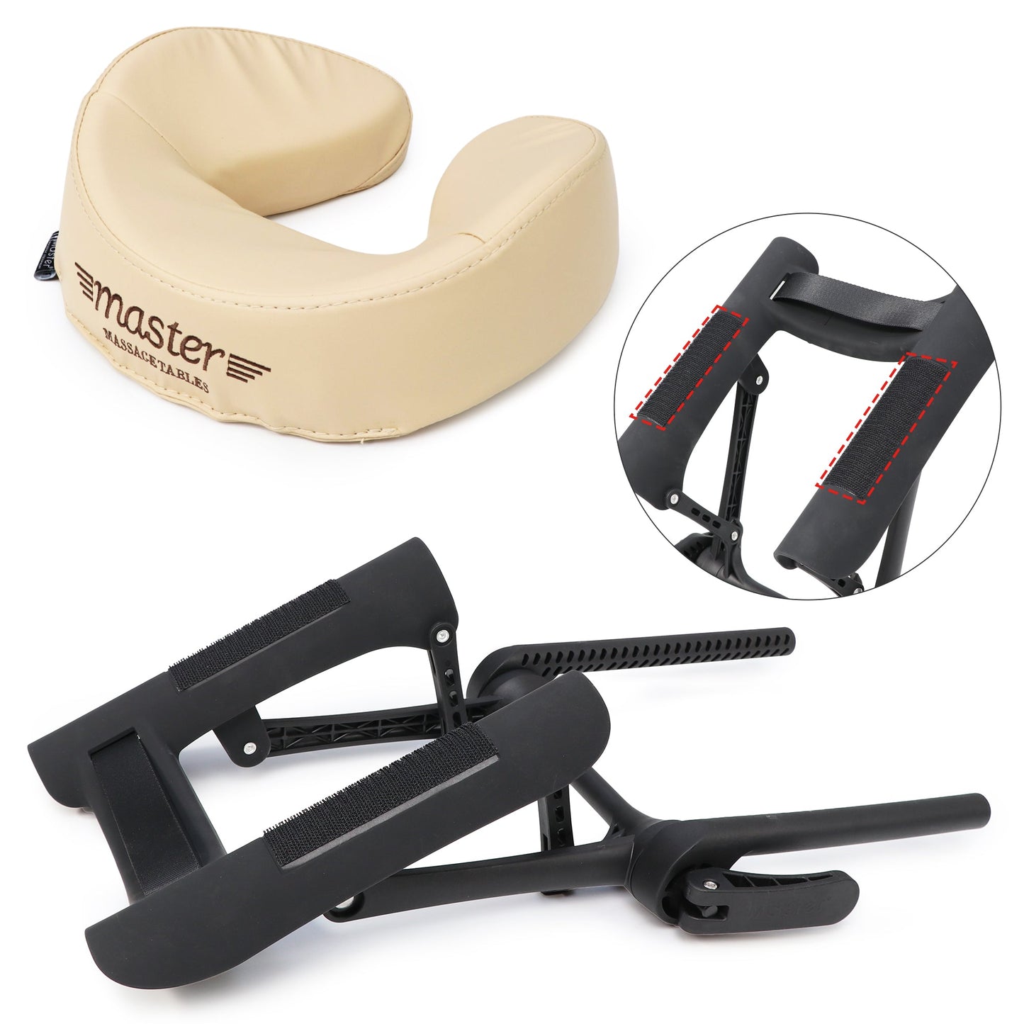 MASTER MASSAGE Universal Deluxe Ergonomic Dream™ Adjustable Massage Table Face Cradle and  Patented Ultra Plush Face Cushion Pillow set