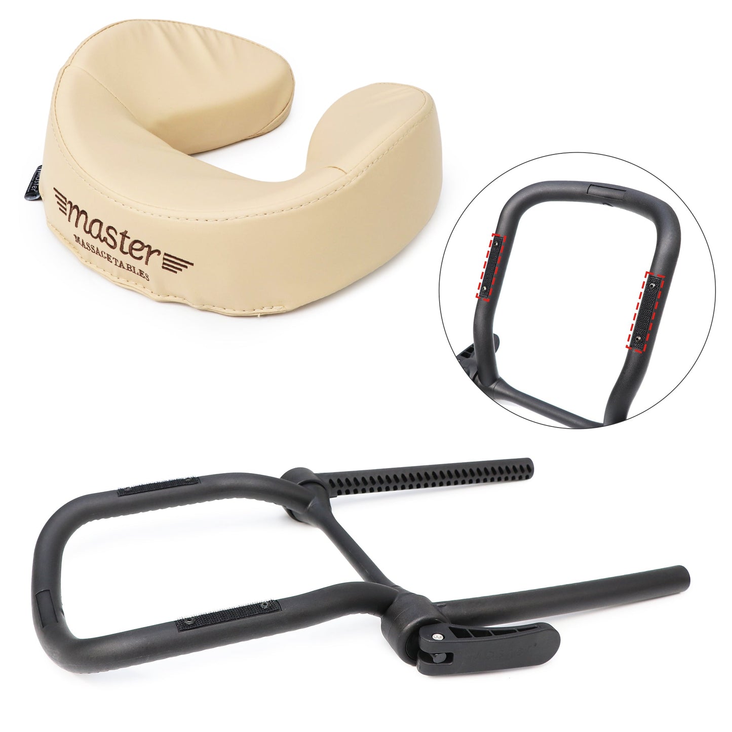 MASTER MASSAGE Universal Simplicity Adjustable Massage Table Face Cradle and  Patented Ultra Plush Face Cushion Pillow set