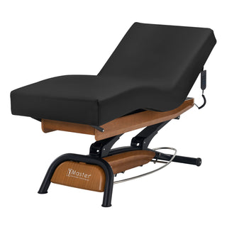 Master Massage Atlas Deluxe Electric Lift Spa Salon Stationary Bed - Cream Top with Interchangable Black Upholstery