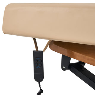 Master Massage Atlas Liftback Electric Lift Spa Salon Stationary Bed - Cream Top with Interchangable Black Upholstery