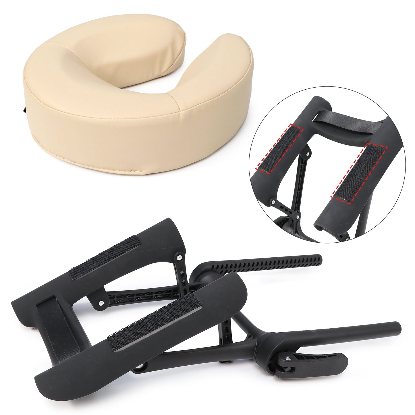 MASTER MASSAGE Universal Deluxe Ergonomic Dream Adjustable Massage Table Face Cradle and Universal Face Cushion Pillow set