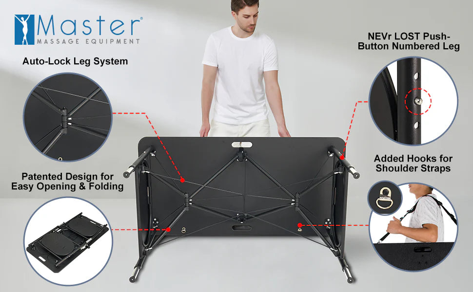 Master Mars Foldable and Portable Athlete Support Hub and Sports Training Treatment Recovery Station Desk & Kinesiology Taping Table-Lightweight only 22lbs