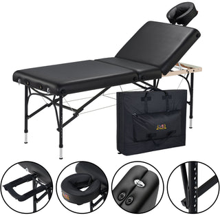 Master Massage 29" Violet Tilt Salon Portable Aluminum Massage Table Package 3 Section Liftback Tilting Backrest