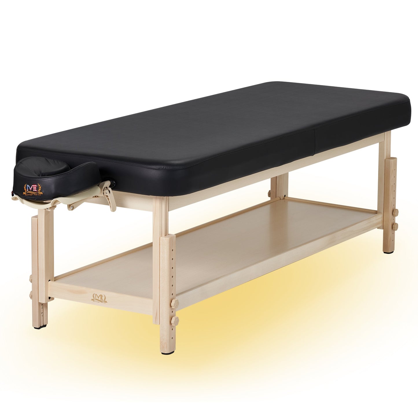 Master Massage 30" Harvey Comfort™  Stationary Salon Massage Table (Black) with Ambient Light System