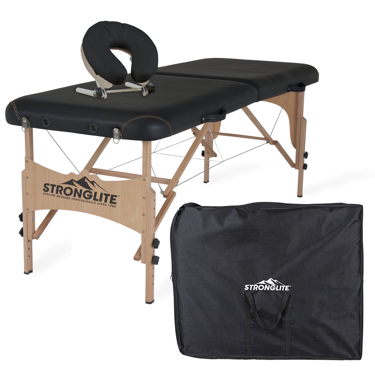 Stronglite Shasta Portable Massage Table Package -  Black-71-cm-width
