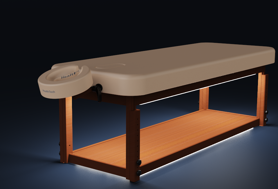 Master Massage 30" Harvey Comfort™  Stationary Salon Massage Table (Black) with Ambient Light System